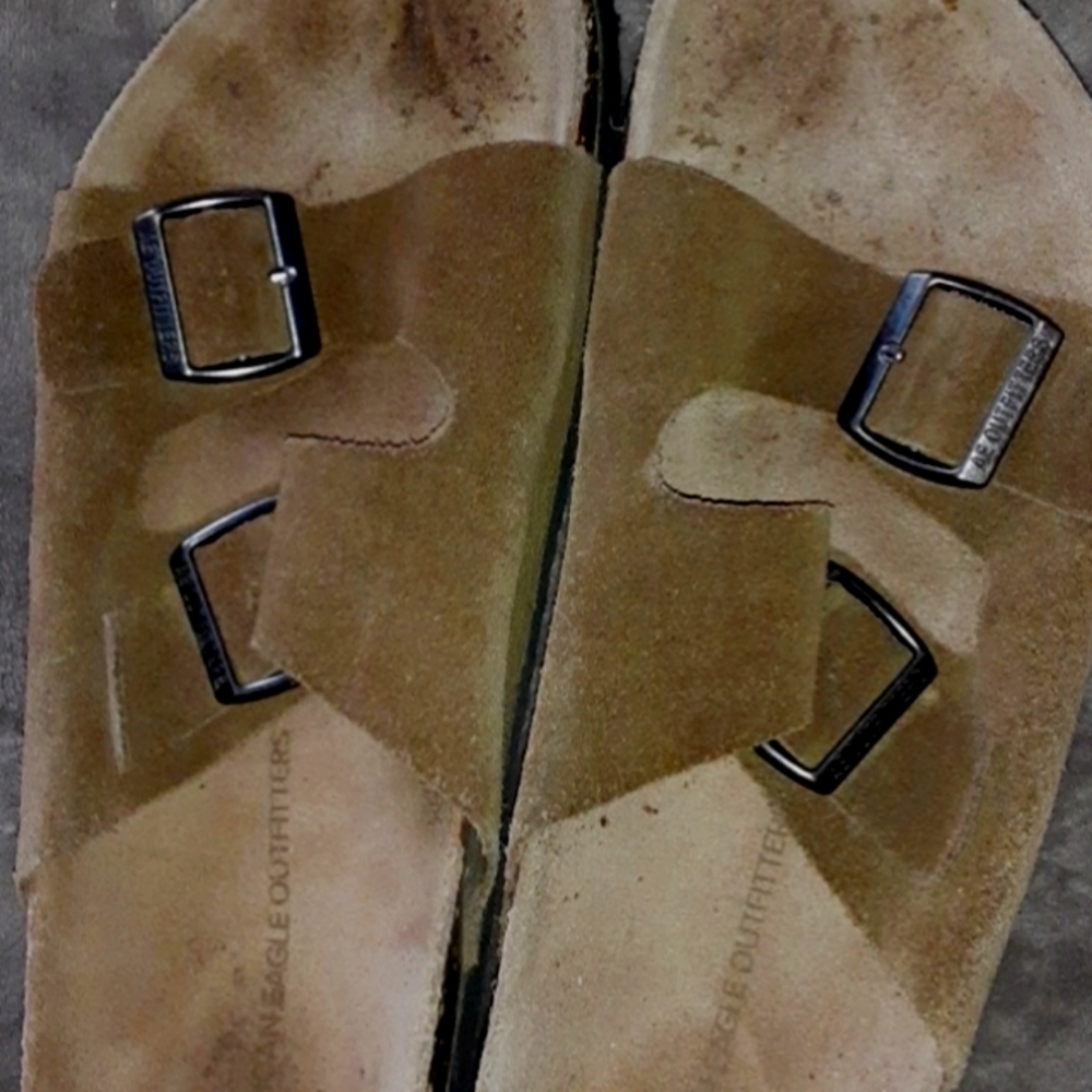 Slides, American eagle outfitters, size 9, brown